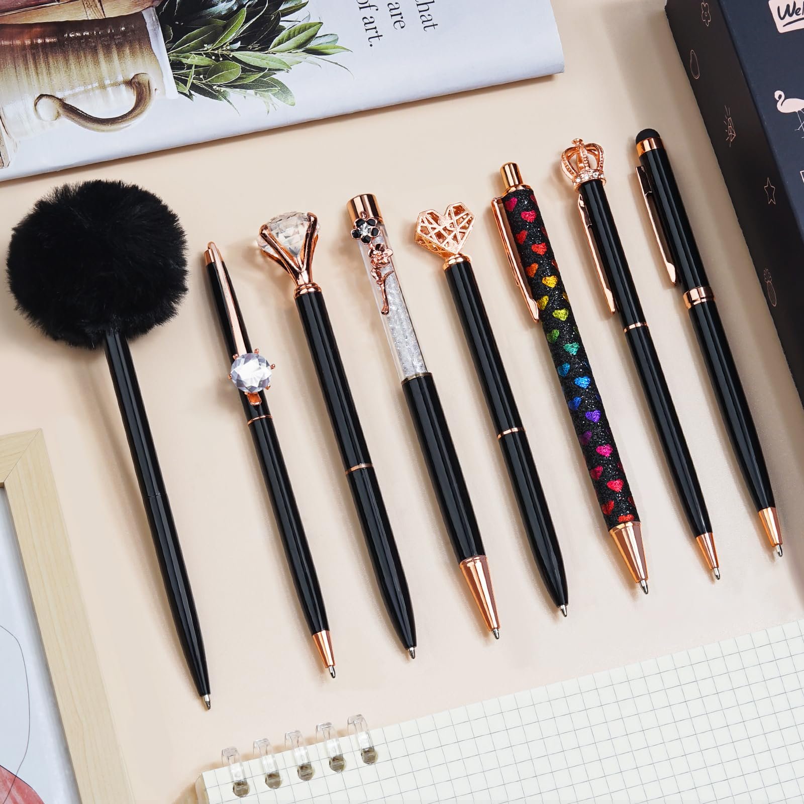 Luxury Crystal Crown Style Metal cute Ballpoint Pen with custom logo Large Crystal Diamond Pen