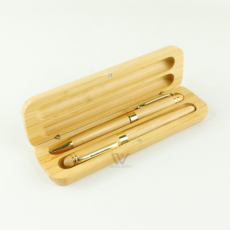 2024 Eco Friendly Wood Bamboo Pen Custom Pen with Logo Business Ball Pen Case Set