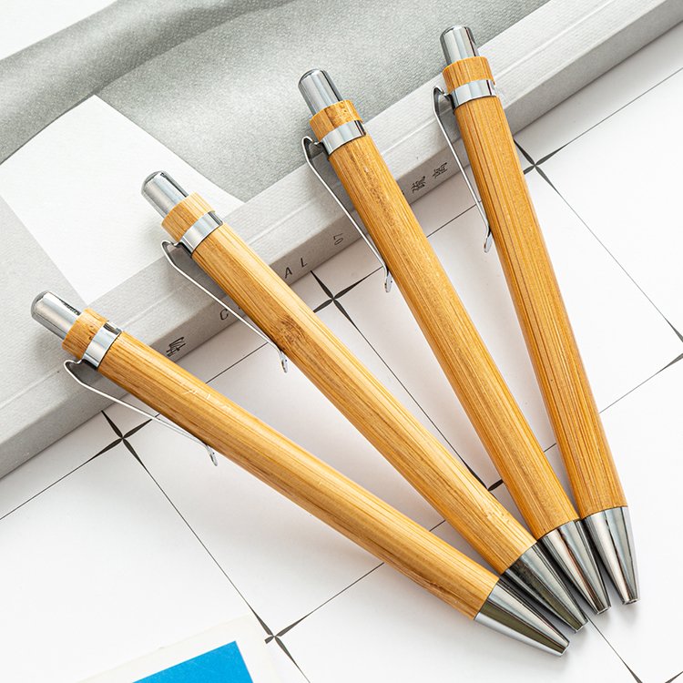 JH Eco Friendly Cheap Promotional Pens Natural Wood Bamboo Pens With Custom Logo