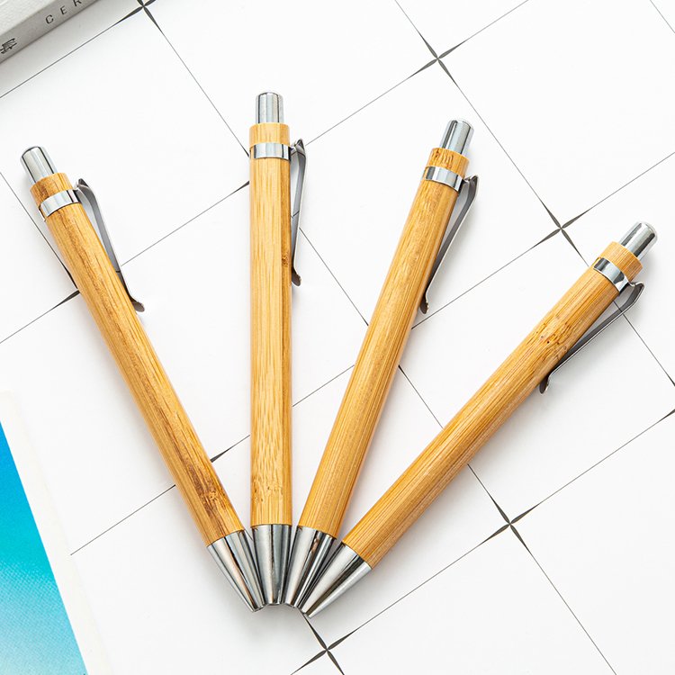 JH Eco Friendly Cheap Promotional Pens Natural Wood Bamboo Pens With Custom Logo