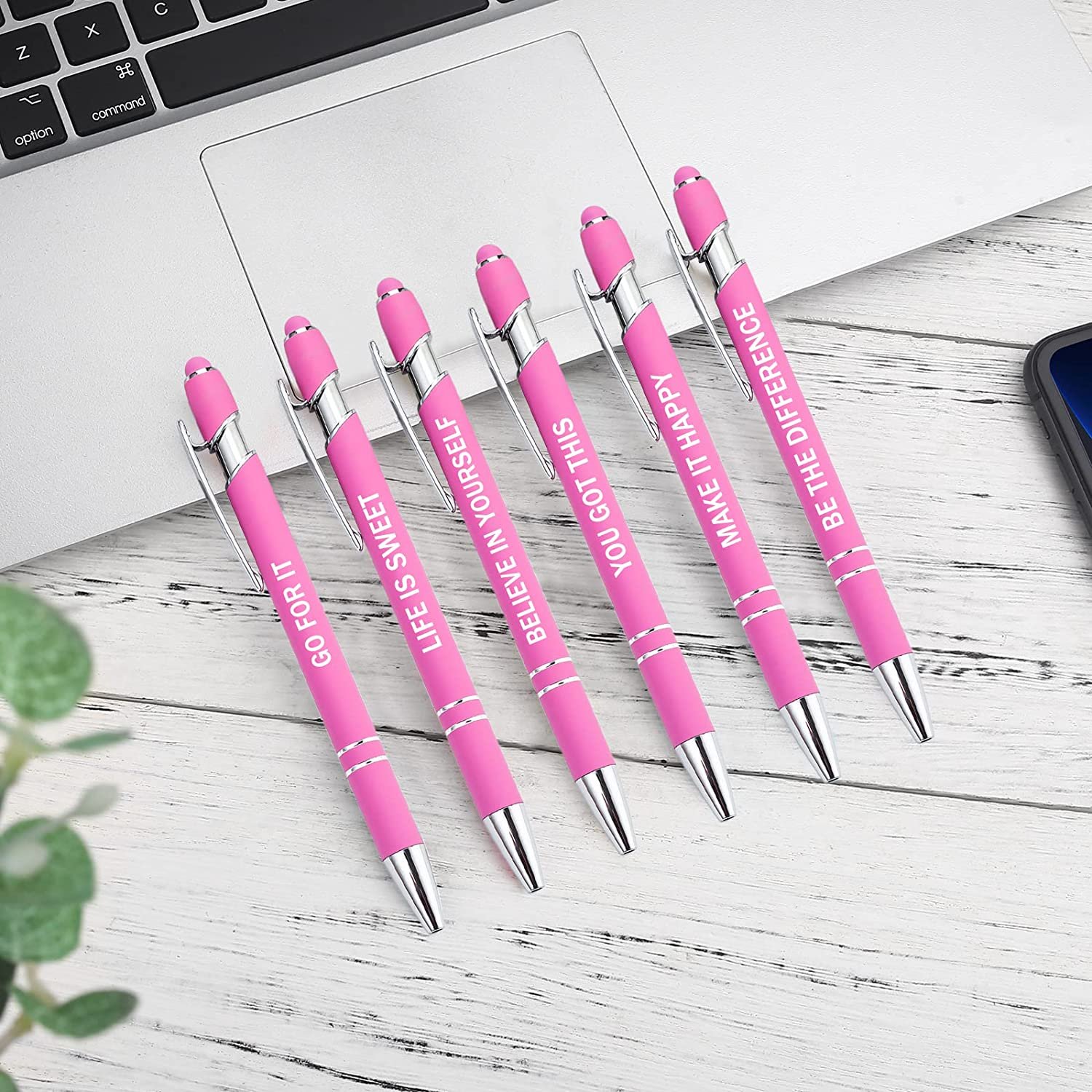 Wholesale Promotional Pink Ballpoint Pen Set Custom Logo Made with Metal and Plastic Job-Related Quotes Gift