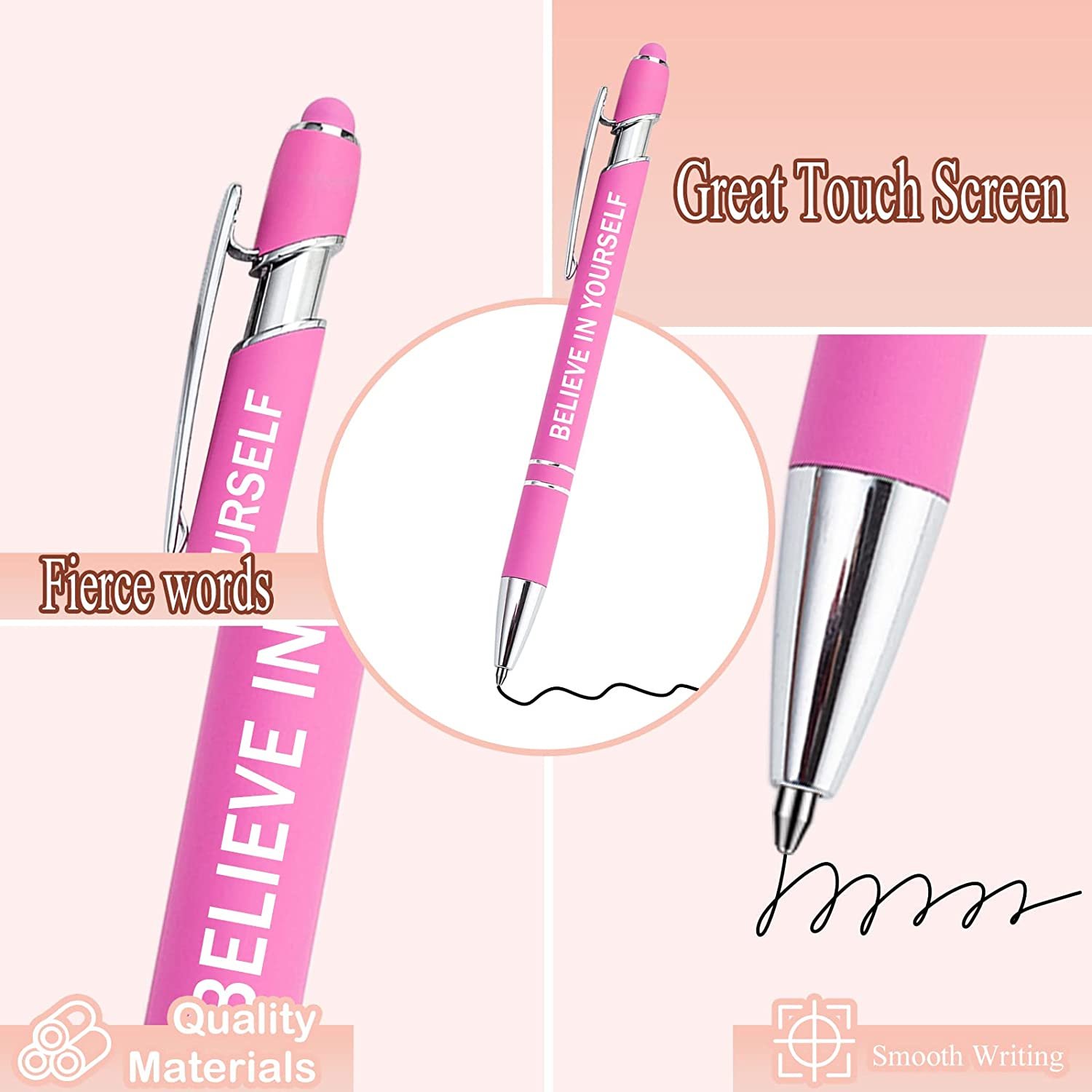 Wholesale Promotional Pink Ballpoint Pen Set Custom Logo Made with Metal and Plastic Job-Related Quotes Gift