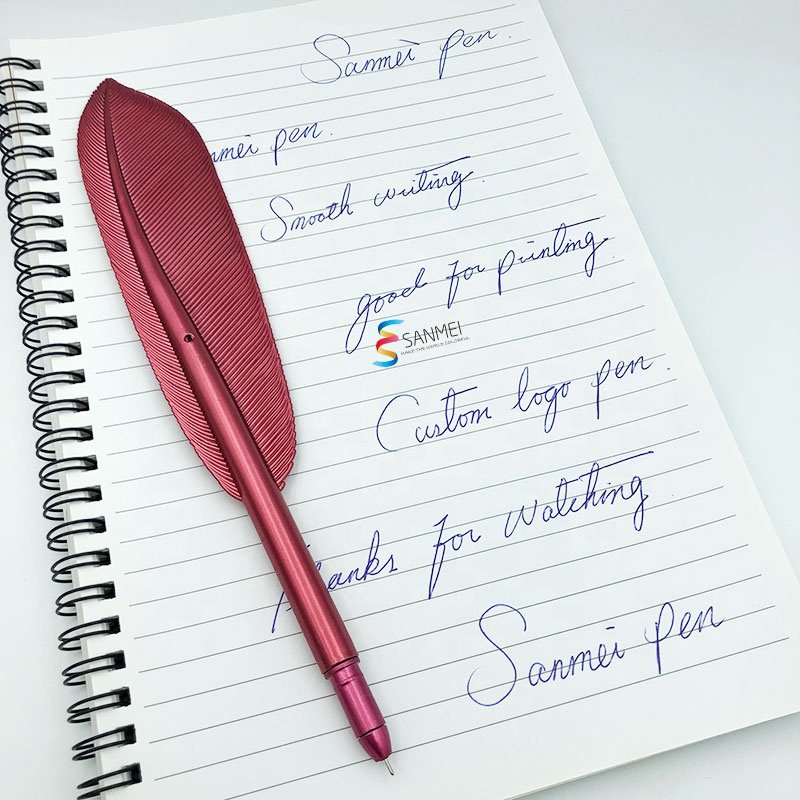 22.5cm Novelty Office School Pen Promotional Ballpoint Pen logo Personalized Feather Pen