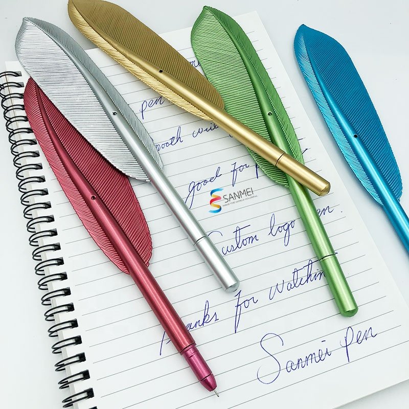 22.5cm Novelty Office School Pen Promotional Ballpoint Pen logo Personalized Feather Pen