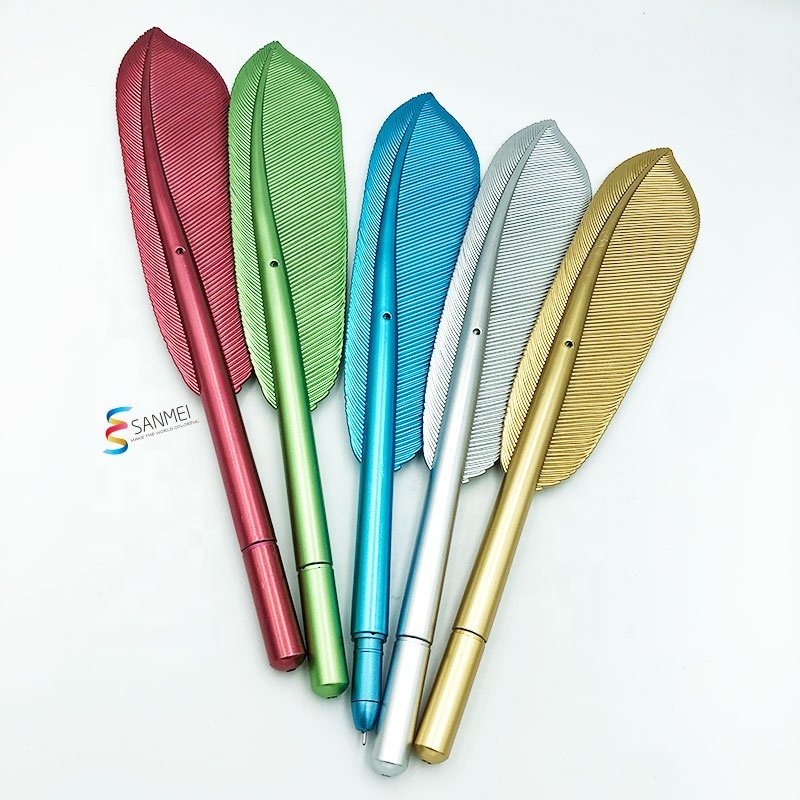 22.5cm Novelty Office School Pen Promotional Ballpoint Pen logo Personalized Feather Pen