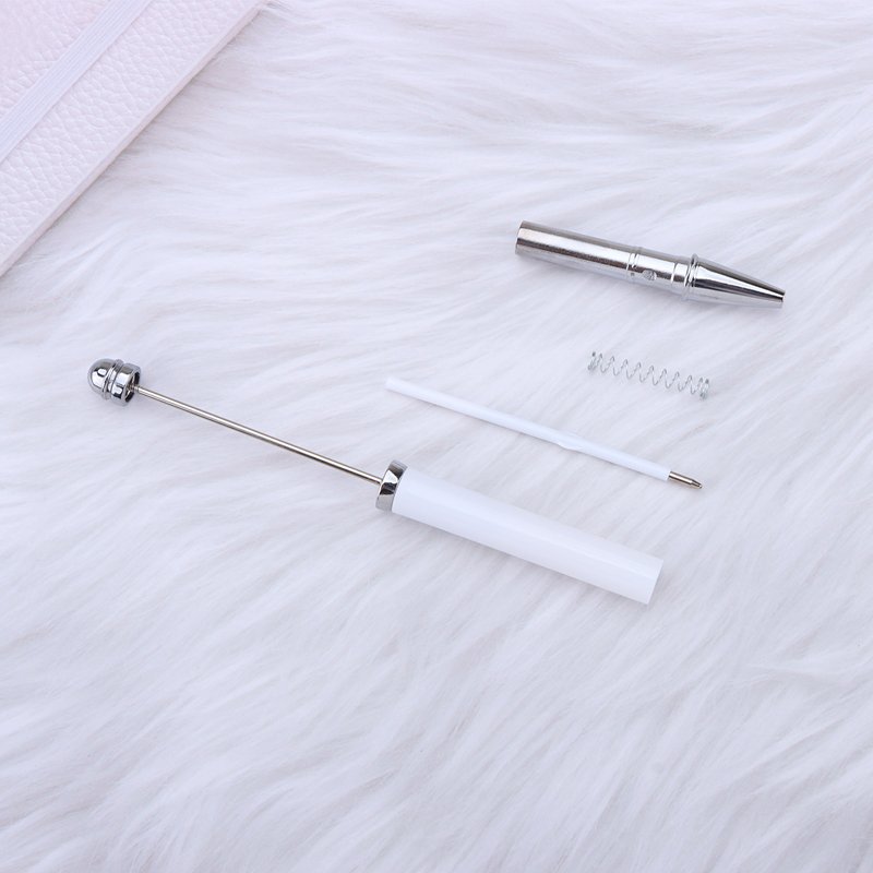 2024 new diy sticker beaded pen plastic blank beaded ballpoint pens cartoon character pattern printing bead pens wholesale
