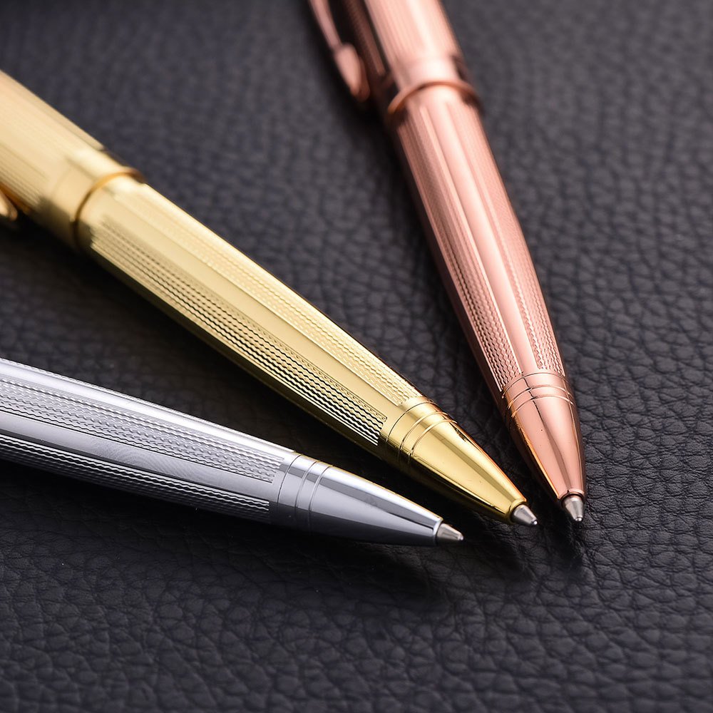 New fashion creative custom company LOGO rose gold metal ballpoint pen