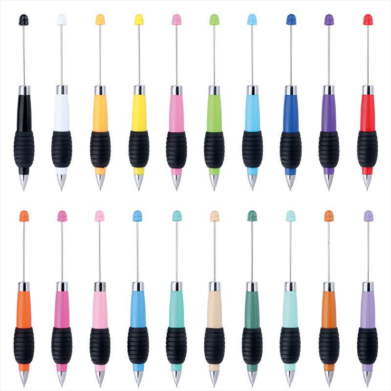 retractable beaded pen plastic ballpoint pen retractable beadable ballpoint pens