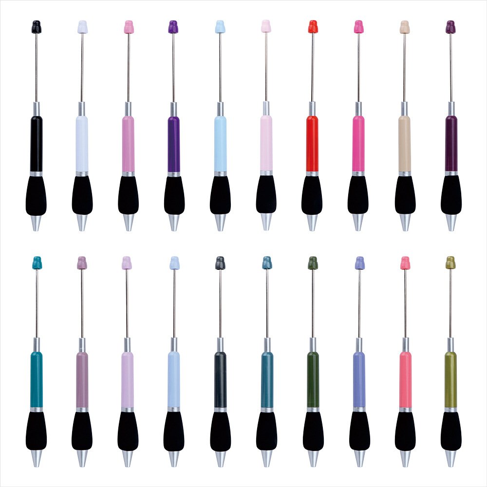retractable beaded pen plastic ballpoint pen retractable beadable ballpoint pens