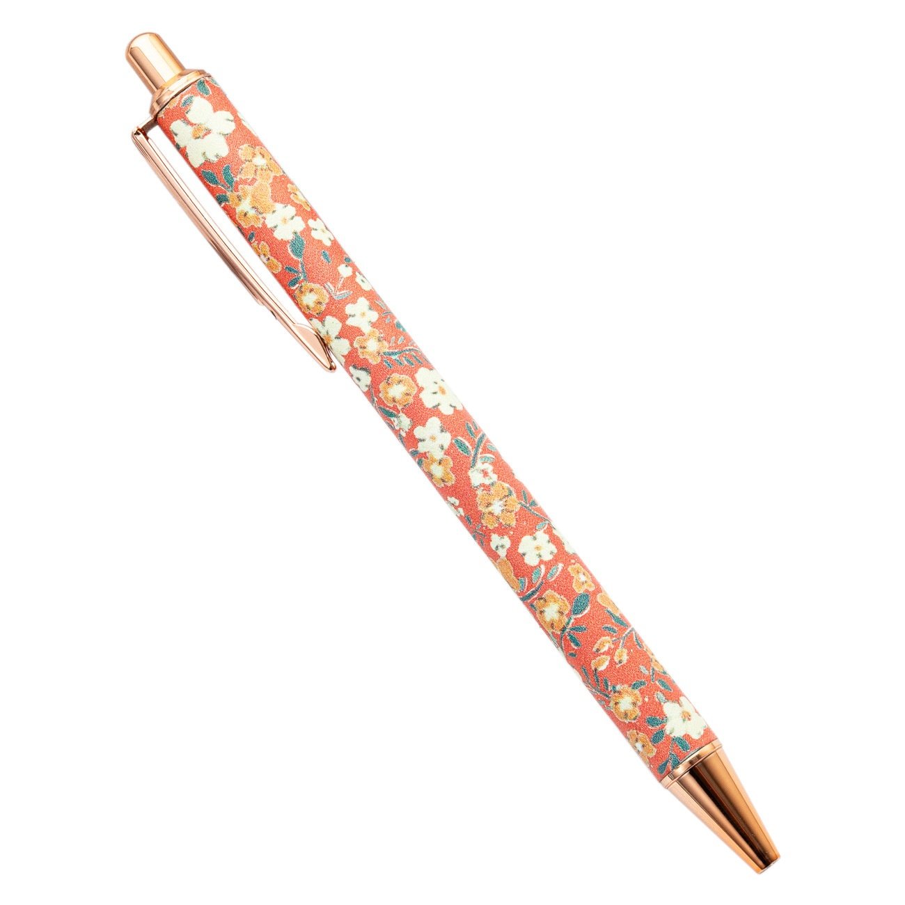 Novelty Rose Gold Metal Ballpoint Pen Fresh Student Pen with Flower Logo Metal Pen Office Supplies Business Gift