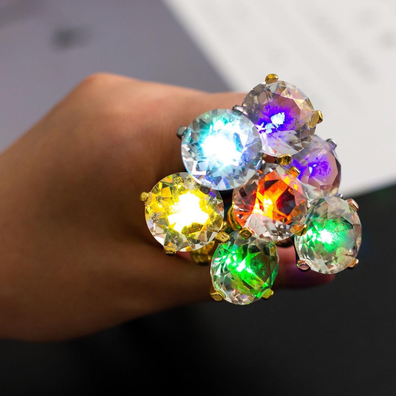 LED light up diamond metal pens custom logo ballpoint pen metal multi color diamond crystal pen
