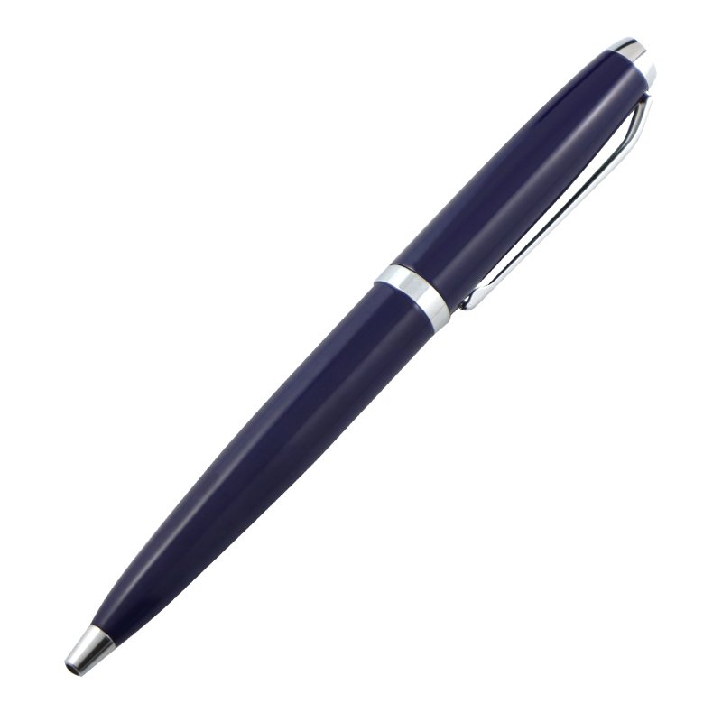Luxury pens with custom high-end business ballpoint pens navy blue metal ball pen with logo printed as gift for upper customers