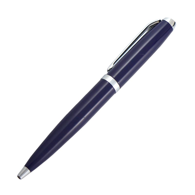 Luxury pens with custom high-end business ballpoint pens navy blue metal ball pen with logo printed as gift for upper customers