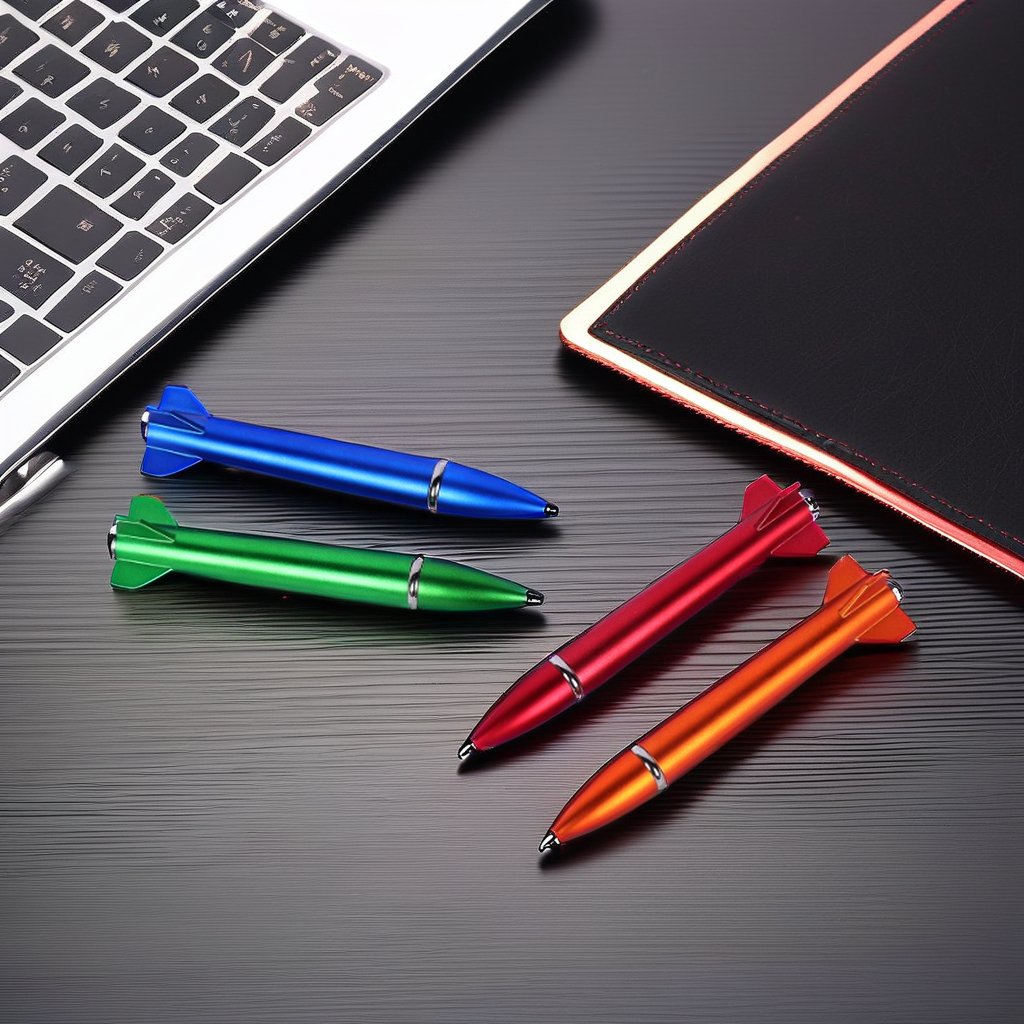 MEGA Hot Selling Funny Rocket Missile Model Ballpoint Pen ABS Plastic Novelty Advertising Gift Promotional Pens