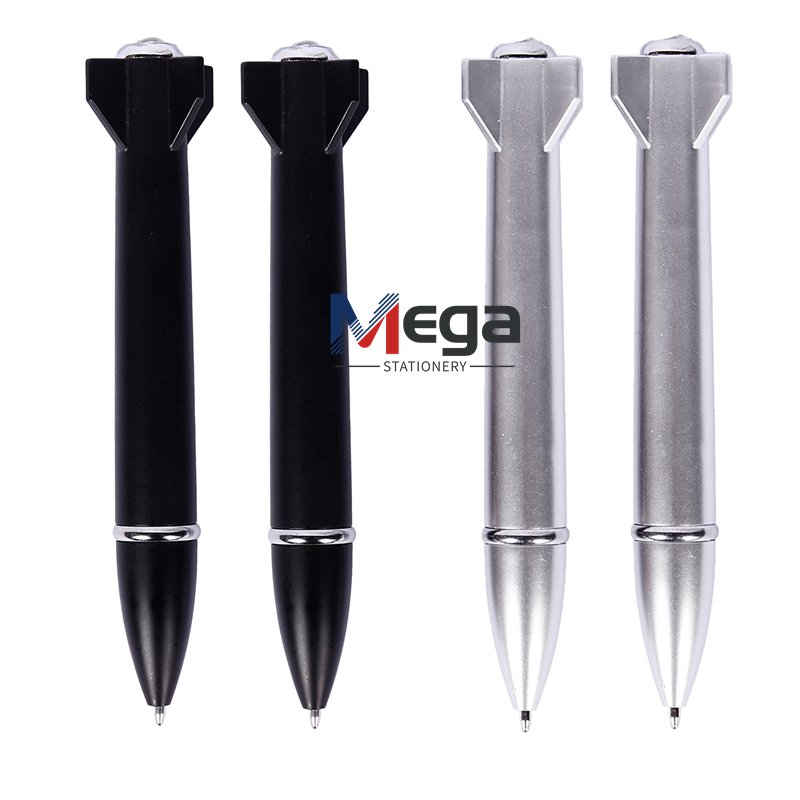 MEGA Hot Selling Funny Rocket Missile Model Ballpoint Pen ABS Plastic Novelty Advertising Gift Promotional Pens