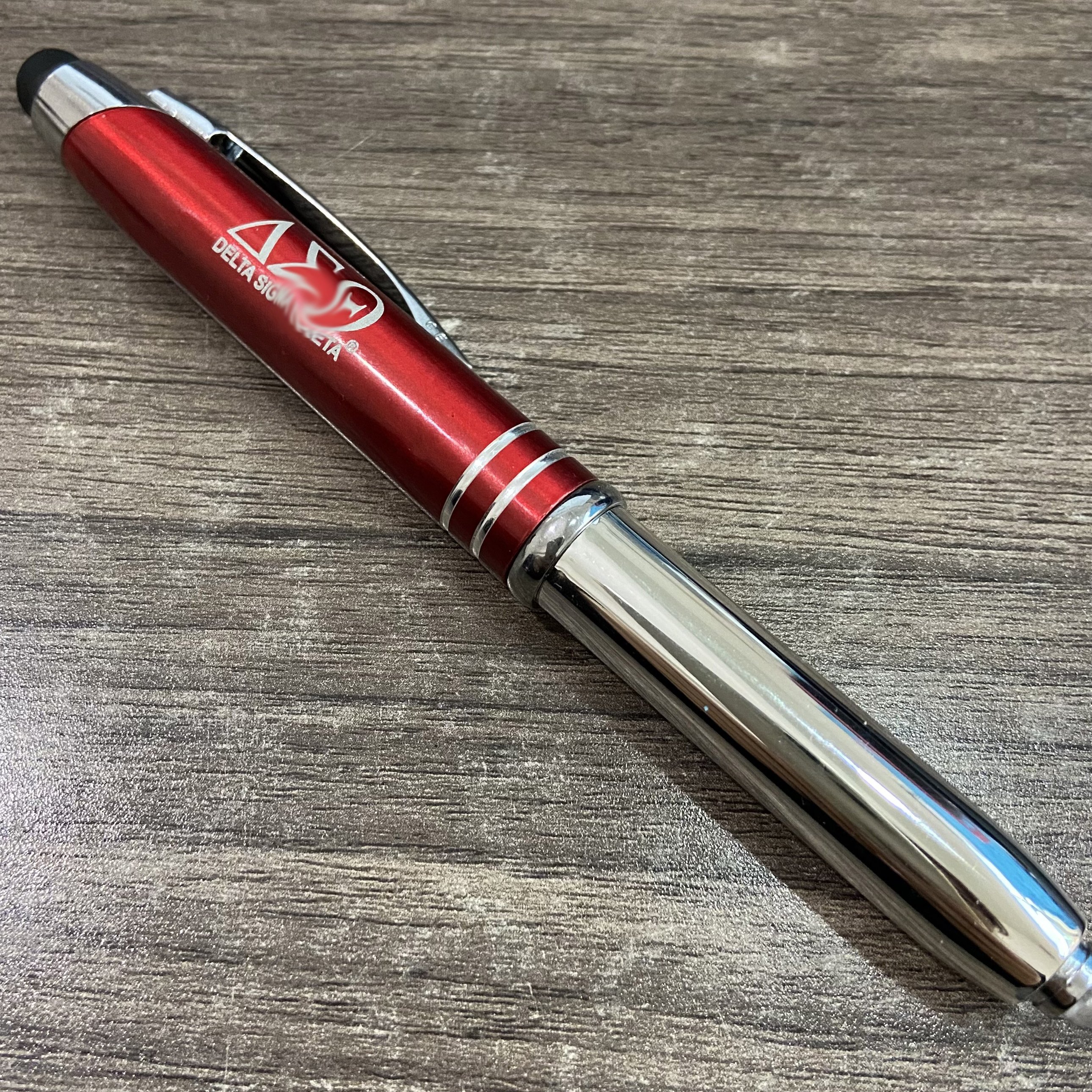DST Inspiration Custom Greek Sorority 3-in-1 LED Light Writing Pens Pen Captive Precision Stylus with Touch Multi-function Pen