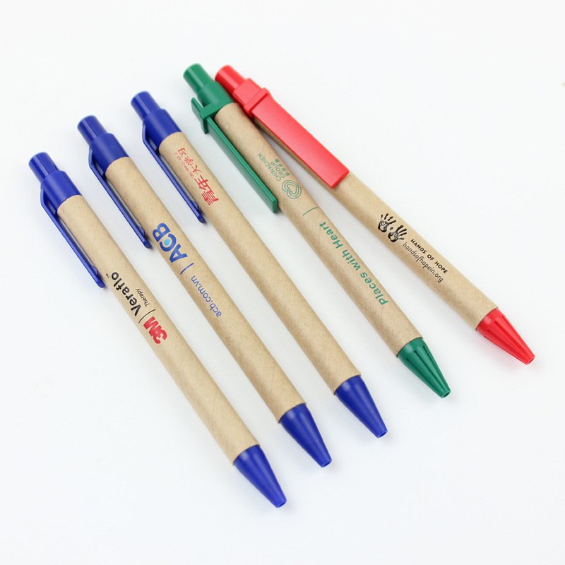Custom Recyclable Kraft paper pen for Promotion multicolor extremely cheap eco cardboard pen