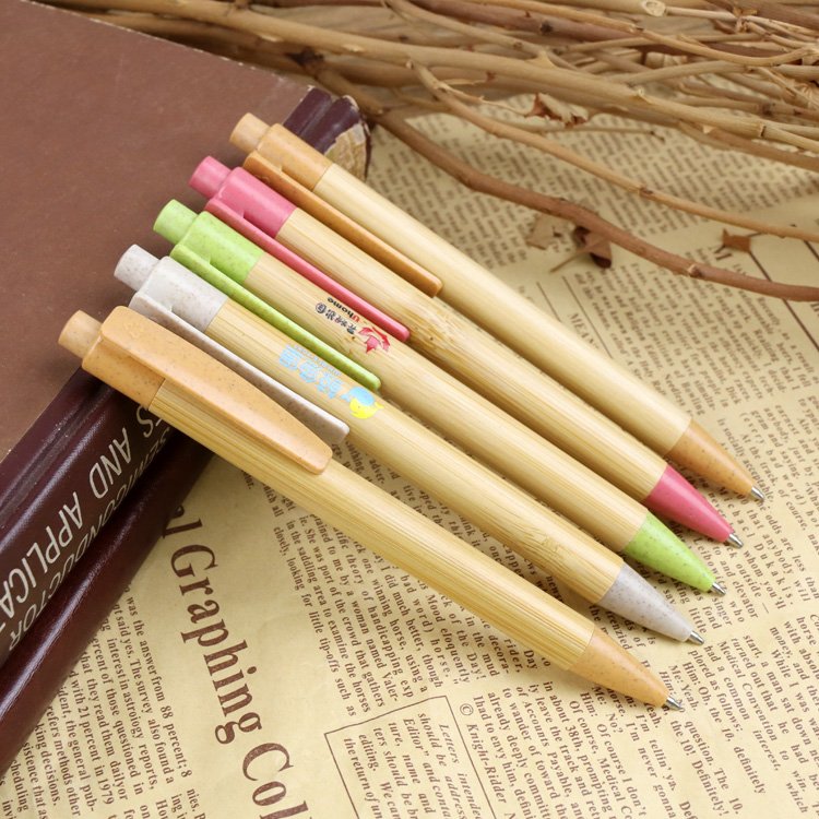 Personalized Customized Plastic Bamboo Ballpoint Pen Advertising Cheap Promotional Pen