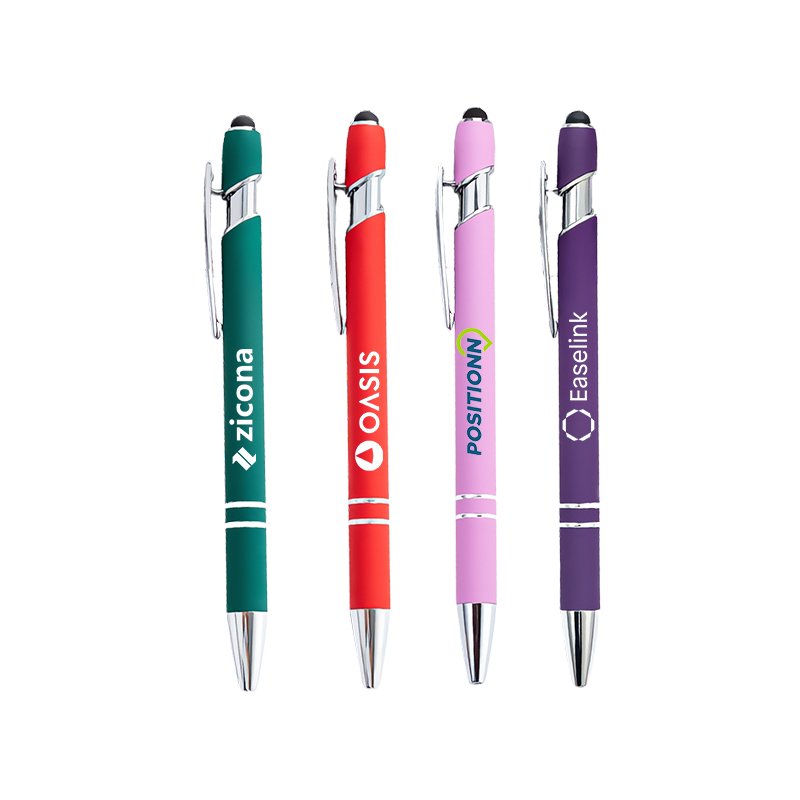 Hot Selling Promotional New Multifunction Ball Stylus Soft Touch Screen Pen 2 In 1 With Custom Logo Metal Ballpoint Pens