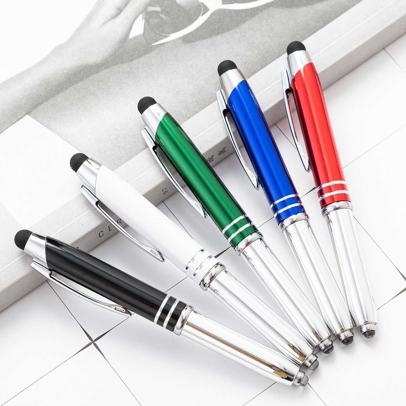 New Arrival 3-in-1 LED Light Stylus Pen Custom Logo Multi-Function Ballpoint Pens for Promotion Gifts
