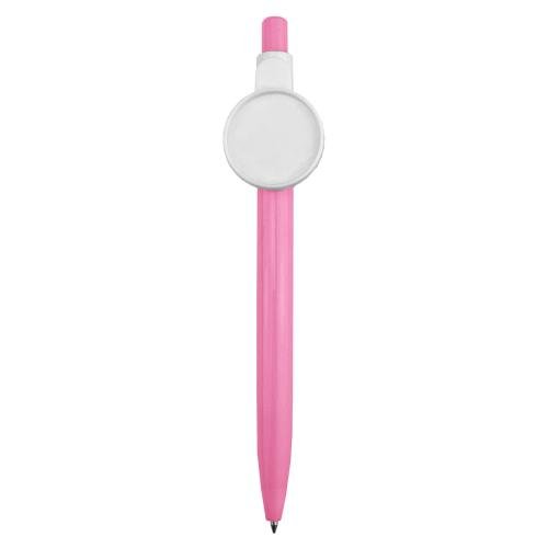 AI-MICH Newest Promotional Plastic Push Action Ballpoint Pen 25Mm Button Badge Ball Pen