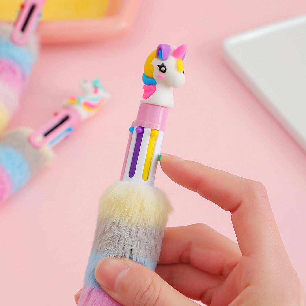 Best Selling Six-color Click Plastic Promotion Cartoon Ballpoint Pen With Company Brand