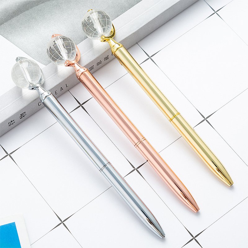 Promotional Custom Metal Click Slim Pens Printed Logo writing ballpoint pens