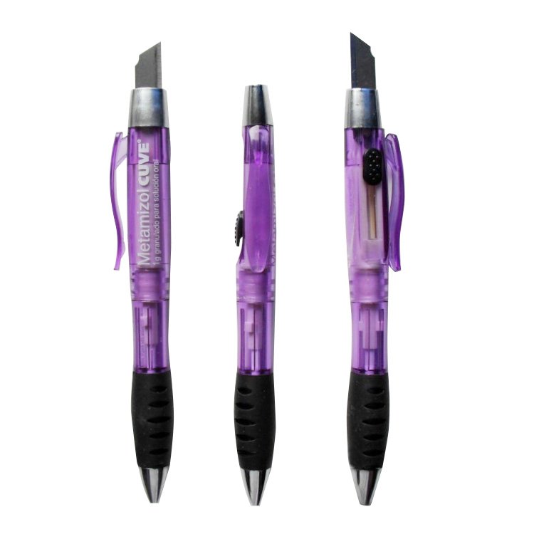 Retractable Blade ballpoint pen/ Cutter pen