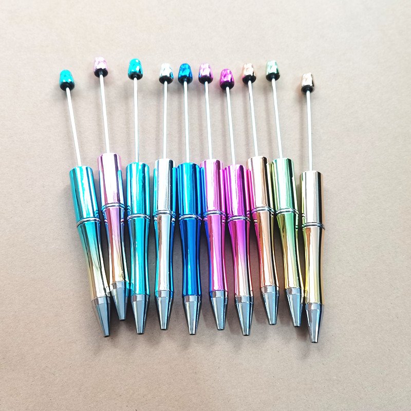 UV plastic Bulk Plastic Mixed Colors Beaded Beads Ballpoint Pen With Ball And For A Top Beadable Creative Diy Bead Pens