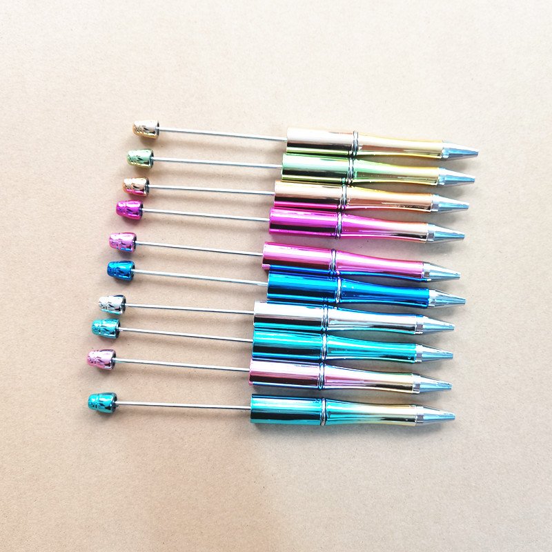 UV plastic Bulk Plastic Mixed Colors Beaded Beads Ballpoint Pen With Ball And For A Top Beadable Creative Diy Bead Pens