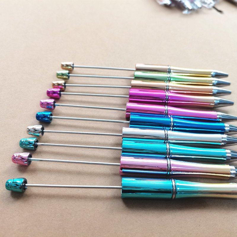 UV plastic Bulk Plastic Mixed Colors Beaded Beads Ballpoint Pen With Ball And For A Top Beadable Creative Diy Bead Pens