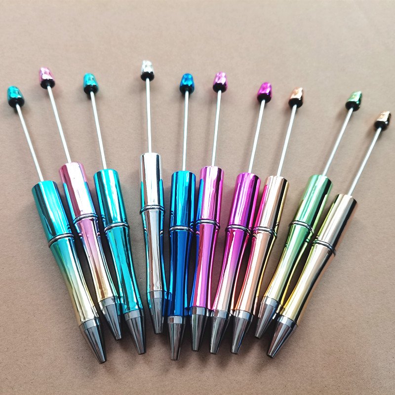 UV plastic Bulk Plastic Mixed Colors Beaded Beads Ballpoint Pen With Ball And For A Top Beadable Creative Diy Bead Pens