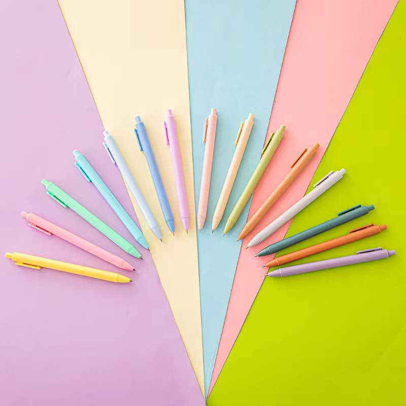 X923-1 Promotional Cheap Plastic Ballpen Writing Personalized Custom Logo Printed Multiple Candy Color Click Gel Ballpoint Pen