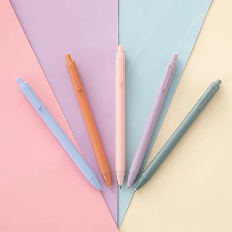 X923-1 Promotional Cheap Plastic Ballpen Writing Personalized Custom Logo Printed Multiple Candy Color Click Gel Ballpoint Pen
