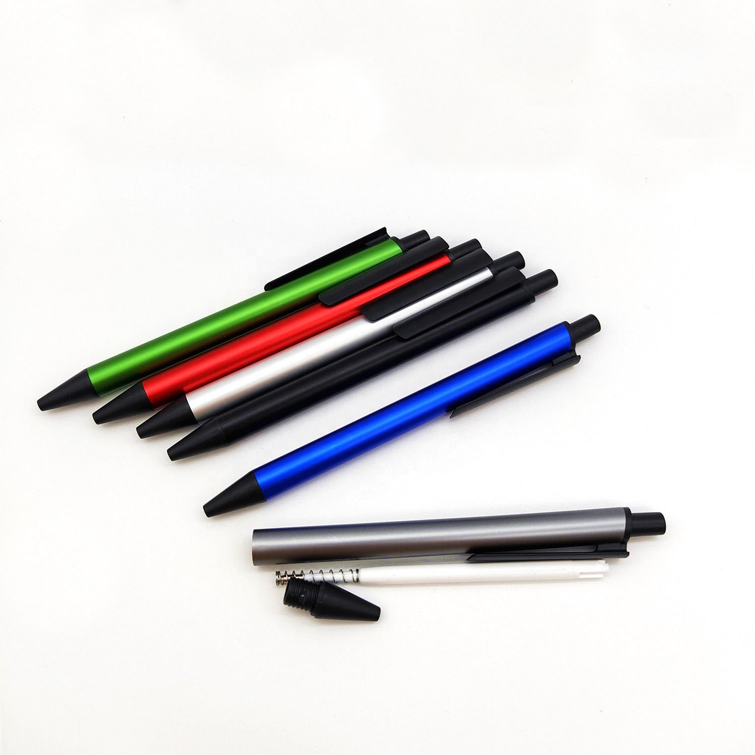 custom ballpen retractable aluminium metal pens for gift ballpoint branded with custom logo