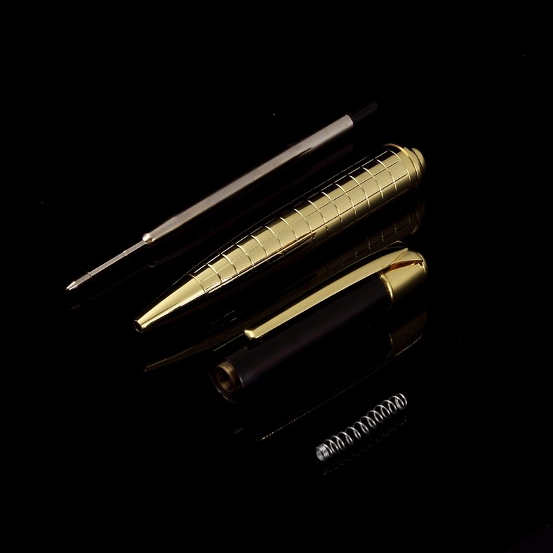 2024 Novelty Golden Stationery Promotional Heavy Metal Ballpoint Pen with Logo Advertising