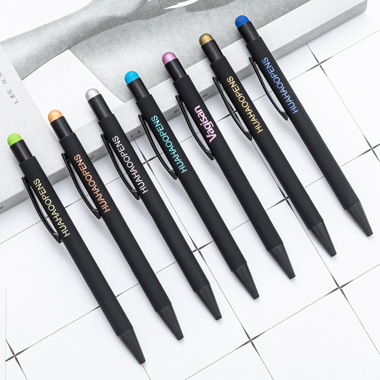 Hot Custom Logo Selling Multicolor Fancy Promotional Office Pen Items Distinctive Ballpoint Pen for Wholesale Office Supply