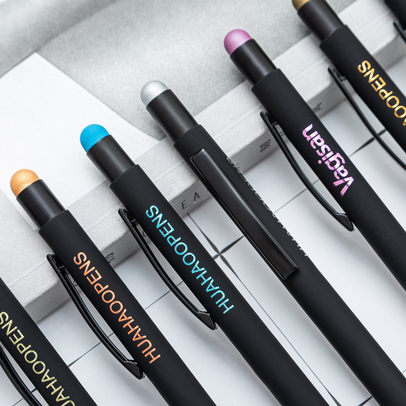 Hot Custom Logo Selling Multicolor Fancy Promotional Office Pen Items Distinctive Ballpoint Pen for Wholesale Office Supply