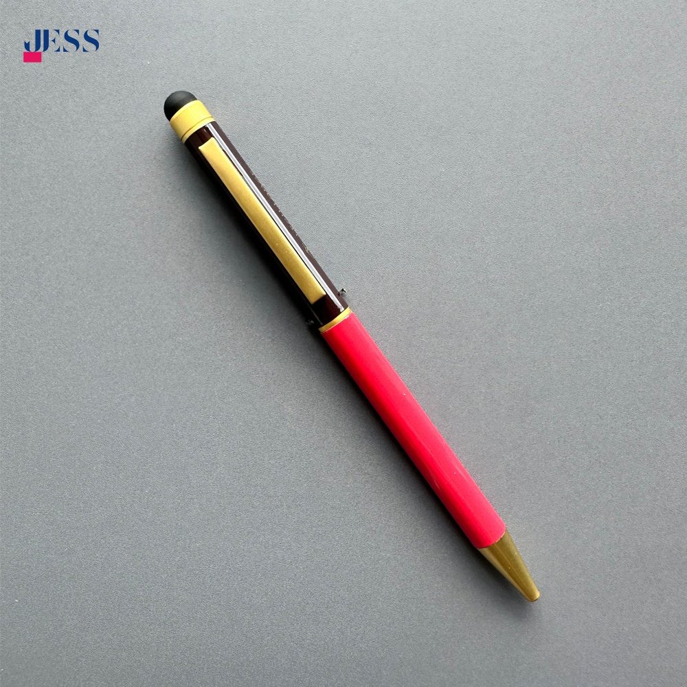 Factory Wholesale Touch Screen Brown Red Pen with Gold Excellent High Quality Metal Ballpoint Pen Personalized Logo