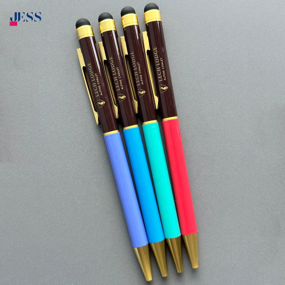 Factory Wholesale Touch Screen Brown Red Pen with Gold Excellent High Quality Metal Ballpoint Pen Personalized Logo