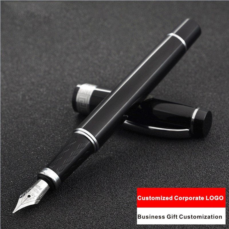 Wholesale Advertising Luxury Pen Gift Black Engraved Calligraphy Signature Ballpoint Pen Custom Logo