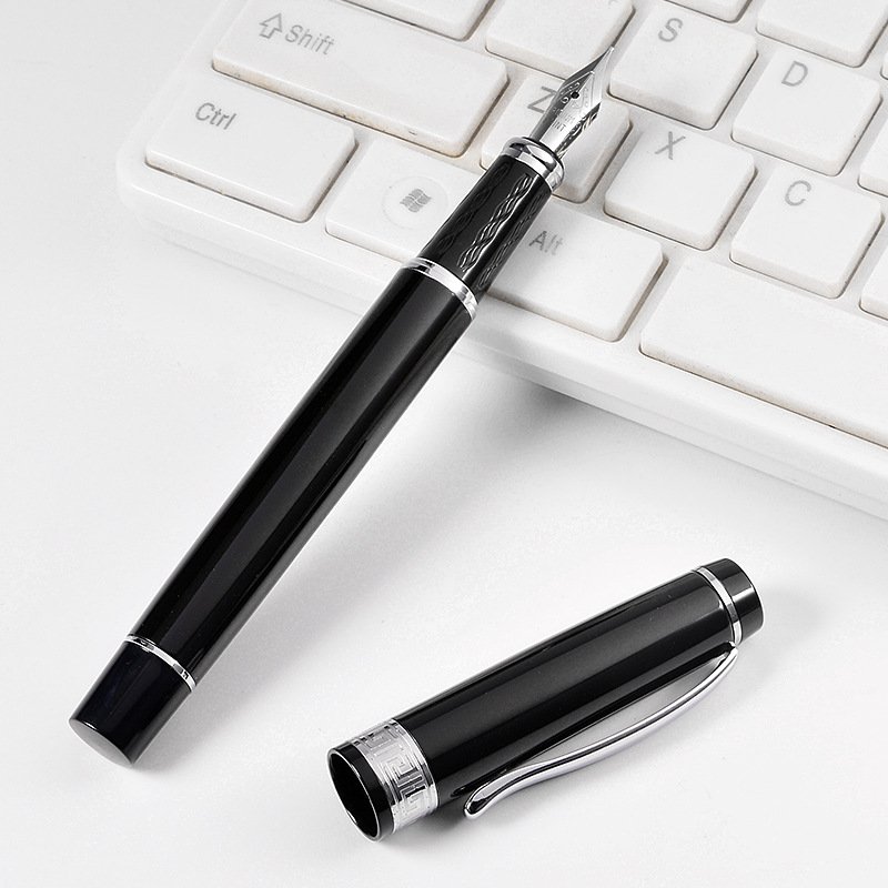 Wholesale Advertising Luxury Pen Gift Black Engraved Calligraphy Signature Ballpoint Pen Custom Logo