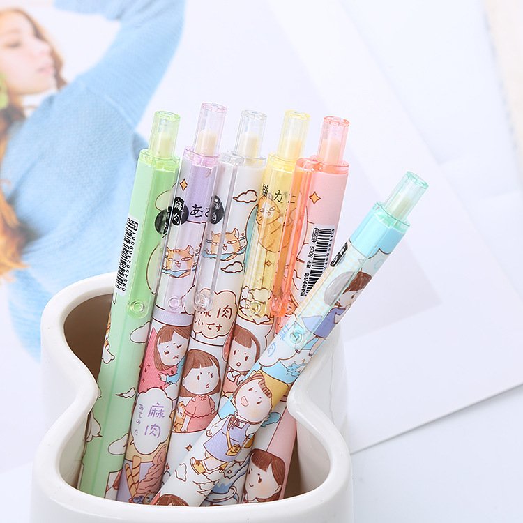 Wholesale Cheap Price Plastic Cartoon Kawaii Ball Point Pens School Office Colorful Printed Cute Ballpoint Pen