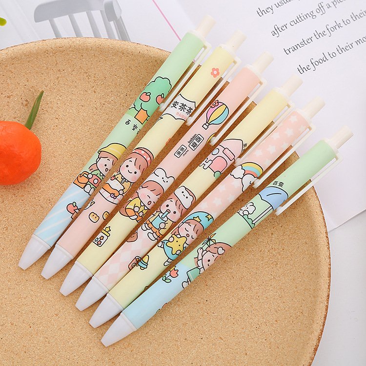 Wholesale Cheap Price Plastic Cartoon Kawaii Ball Point Pens School Office Colorful Printed Cute Ballpoint Pen