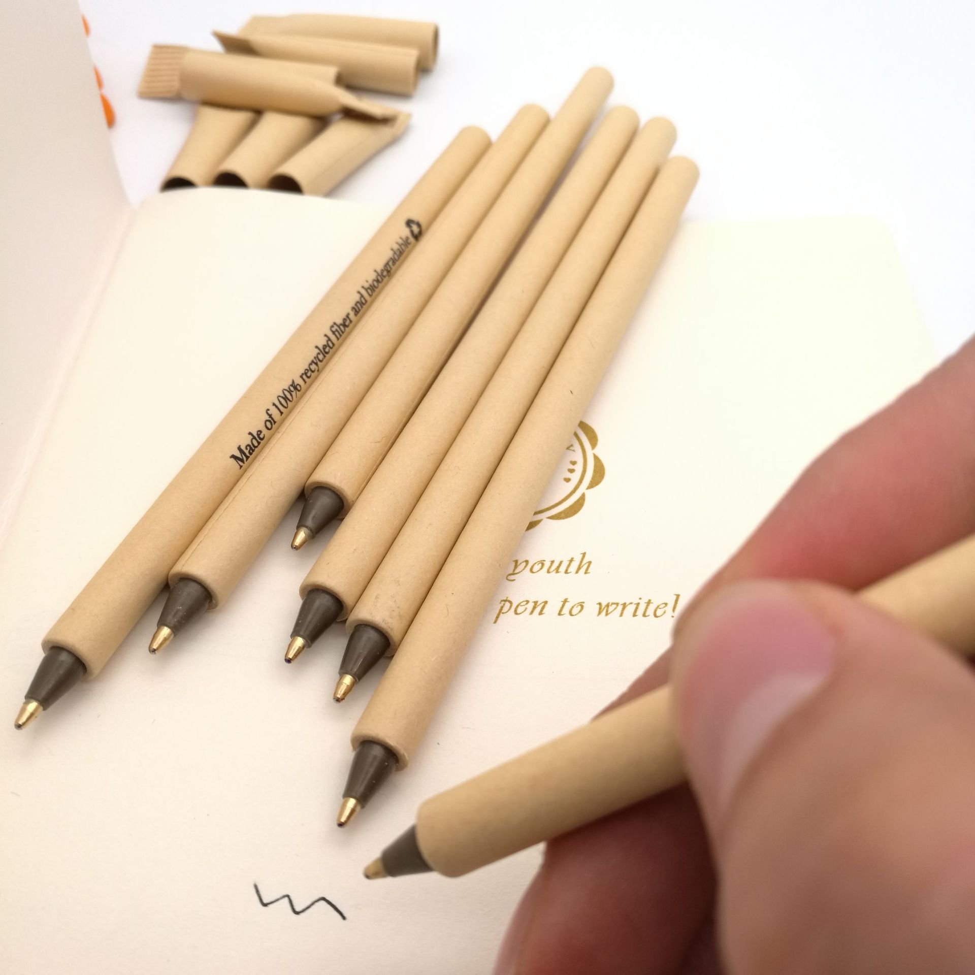 environmental round hat craft paper tube advertising wholesale ballpoint pen