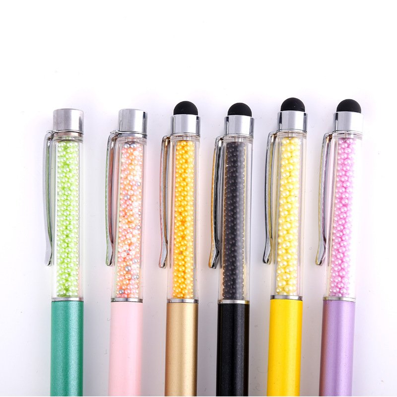 Promotional Customize Logo Crystal Metal Ball Pen Advertising Pearl Ballpoint Pen