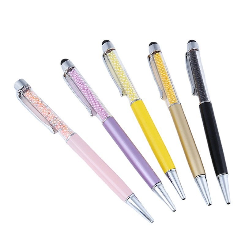 Promotional Customize Logo Crystal Metal Ball Pen Advertising Pearl Ballpoint Pen