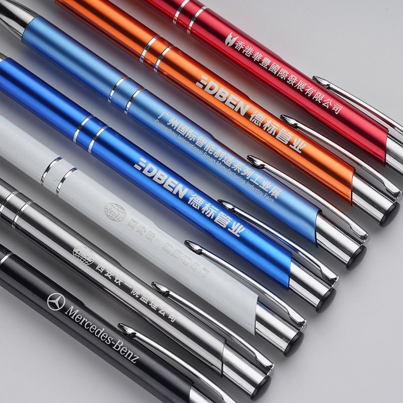 mega personalized white and red gold pen luxury metallic aluminum promotional cheap gift metal ballpoint pen with custom logo