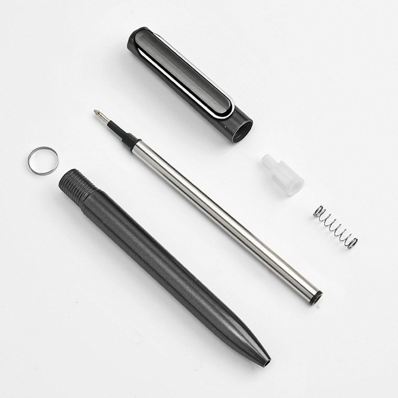 Ballpoint Pens Black Metal Matt Color Pen Retractable Ink Pens for Journal Business Police Men Flight Attendant 0.5mm