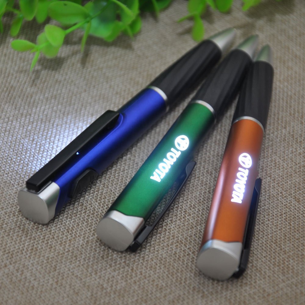 2024 Promotional Branded Gift LED Torch Light Pen with Engraved Logo